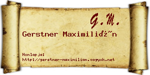 Gerstner Maximilián névjegykártya